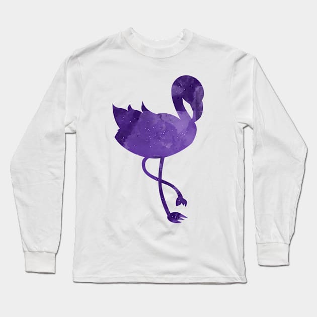 Flamingo Night Long Sleeve T-Shirt by Imutobi